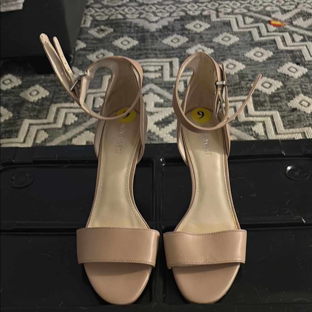 Nine West Tan Heeled Sandals with Ankle Strap